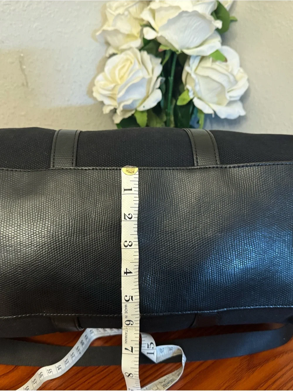 Victoria's Secret Black Duffel Bag with Gold Hardware Plate